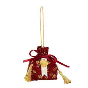 MMLUCK SAKURA SAKURA กระเป๋าผ้าใบหูรูดรูปดอกไม้ จี้มุกห้อยคอ แถบลายทาง ถุงขนมแต่งงาน หวานหวานแหววว จุได้มาก กระเป๋าข้อมือโบว์ริบบิ้น แต่งงานในงานแต่งงาน