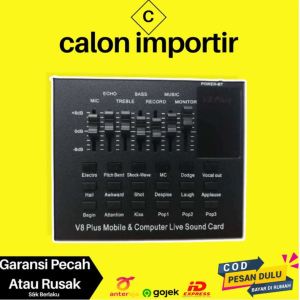 Soundcard V8 Plus Taffware Original Audio USB External Bluetooth Bisa Untuk HP Handphone PC Laptop