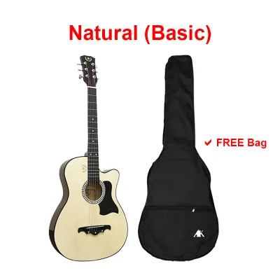 AK Guitar - 38 Inch Acoustic Guitar AK-011C (FREE BAG & TRUSS ROD) + Accessories Set | Gitar Akustik Gitar Kecil Murah Cutaway