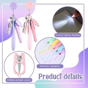 ANAMA Portable Nurse Pen Pack Retractable Rotatable Nurse Badge Clip Gift Keychain Student Badge Set