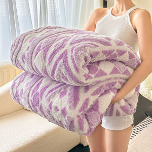 【Super low price】Bohemian Geometric Pattern Jacquard Fleece Blanket Spring Autumn Thicken Warm Artificial Wool Throw Blanket for Sofa Plush Plaid