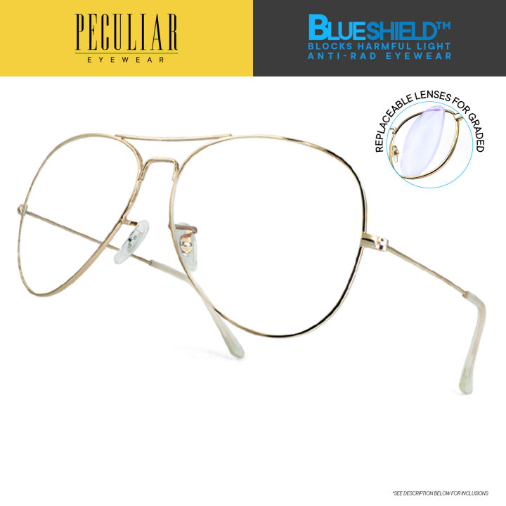 Peculiar Levi Aviator Pilot Frame Fashion Glasses Anti-Radiation