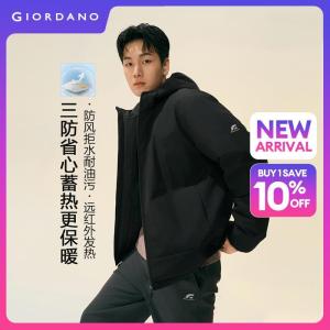 GIORDANO Men Jackets G-MOTION Far-Infrared Puffer Jackets Triple-Protection Fashionable Casual Hooded Jackets 01076685