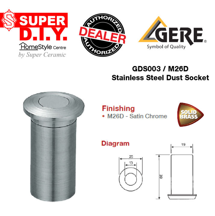 GERE GDS003 Stainless Steel Dust Socket M26D | Lazada