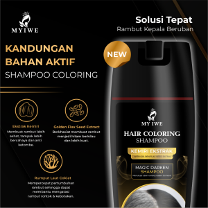 Sampo pewarna rambut MY IWE HAIR COLORING SHAMPO anti uban sampo menghilangkan uban isi 100ML