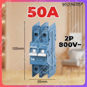 YRO DC Miniature Circuit Breaker MCB / 2P 10A 16A 20A 25A 32A 40A 50A 63A 800V / Home Industrial