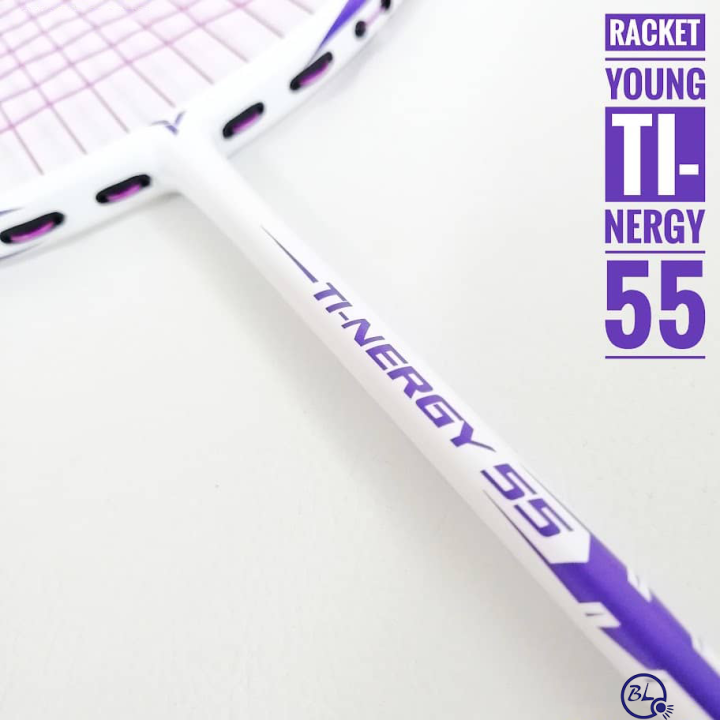 YOUNG Racket TI-NERGY 55 ( Free String and Grip ) White/Purple | Lazada