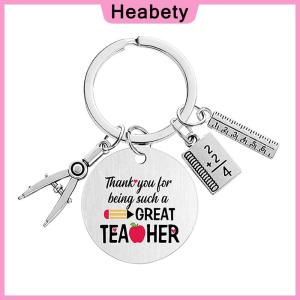 Heabety Teacher Key Chain Thank You Teacher Text Popular Pendant Key Chain TeachersDay Pendant Gifts For Teachers