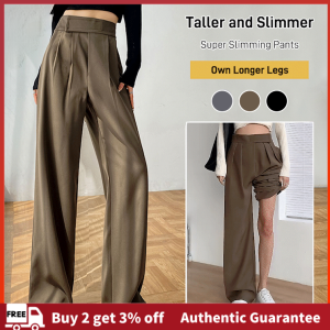 Womens plus size spring and autumn trousers slimming suit pants wide leg pants
