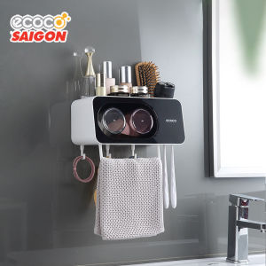 Kệ đựng bàn chải đánh răng kệ để đồ phòng tắm có thanh treo khăn đa năng bộ nhã kem E2111