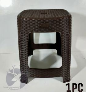 #JOLLY/SUNRISE BRAND HEAVY-DUTY RATTAN STOOL CHAIR ROUND & RECTANGLE BROWN/FOR INDOOR & OUTDOOR USED