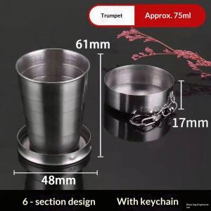 SERENEGLOW Cốc nước có thể gấp gọn bằng thép không gỉ tiện dụng dành cho cắm trại ngoài trời đi bộ đường dài du lịch – Thiết kế nhẹ và nhỏ gọn