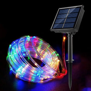 Vimite Christmas Tree Light 50/100/200 LED Lampu Solar Garden Decorative Lights Powered Rope Tube String Lights Outdoor Waterproof Fairy Lights for House Tree Garland Christmas Yard hiasan Decoration 户外防水太阳能花园装饰灯