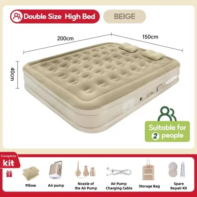 【MODOFO】Three-years warranty Inflatable Air Bed Mattress With Electric Pump 40CM Single/Double Portable In/Outdoor Camping Sleeping Comfort Inflatable Flocked Sleep Air Bed Mattress Ready Stock Bear Foldable COD，24H Ship from Malaysia Sports