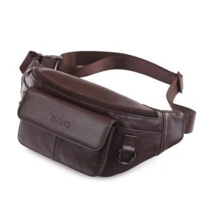 Tas Selempang Pria Kulit Sintetis Tebal Waistbag Pria Tas Slempang Tas Pinggang Westbag Waist bag Westbag Wesbag Pria Kulit Anti Air Terbaru