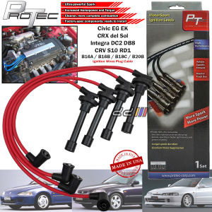 PROTEC Plug Cable Honda Civic SR4 SR3 EG EK DC2 B16A B16B B18C CRV S10 B20B CRX del Sol 7MM (Made In USA) Ignition Cable Wire High Performance