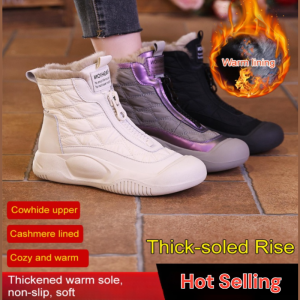 Handmade Suede Casual High-Top Shoes for Women Soft leather thickened padded womens high top boots