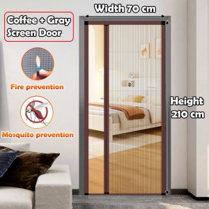 REAIM Aluminum Alloy Folding Sliding Screen Door Anti Mosquito Self-Adhesive Telescopic Invisible Accordion Door for Home