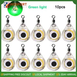 【HOSPORT】Mini Eye Shape Luminous Fish Lures 10Pcs Battery-Operated Fish Attractants for Sea and Freshwater Fishing