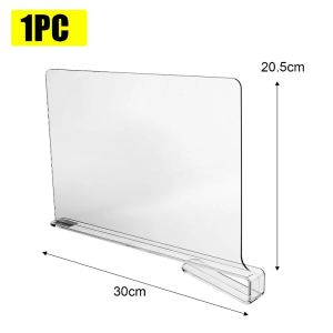 3Pcs Clear Acrylic Closet Shelf Closet Dividers Organizer Bookcase Divider Wardrobe Shelf Partition Plate Clothing Classified Storage