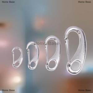 [COD] Home Base 4Pcs Egg Shape Spring Snap Hooks Stainless Steel Multifunctional Hiking Camping Belt Carabiner Quick Release Hook