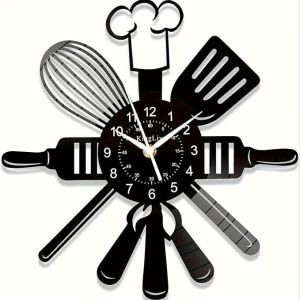 Vinyl Record Wall Clock Kitchen Kitchenware Wall Clock Silent Clock Suitable for Birthday New Year Valentines Day Gifts Suitable for Living Room Kitchen DecorationFast shipping