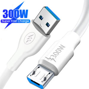 300W Super Fast Charging Micro USB/Type-C Bold Mobile Phone Charging Data Cable Compatible with Samsung Xiaomi Huawei Universal Portable Travel Phone Quick Charge Wire