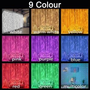 Abenkle 3M*3M 300 Led USB Fairy Lights USB Windows String Light 8 Modes with Remote Control IP44 Waterproof Home Christmas Party Wedding Light Decoration Lights USB Powered