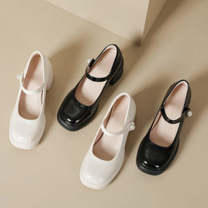 ส้นหนาแมรี่เจนรองเท้าหนังขนาดเล็กสำหรับผู้หญิงฤดูร้อน 2024 ญี่ปุ่นจับคู่กระโปรงโลฟเฟอร์รองเท้าหนังย้อนยุครองเท้านักเรียนในสต็อก