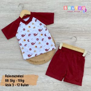 Butik Baby - Setekan Kaos Oblong Bayi Lengan pendek Usia 0-3 Bulan
