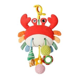 Aoduoyaya Baby Stroller Toy Pull String Rattle Teether Sensory Clip On Crib Car Seat Plush Infant Toy