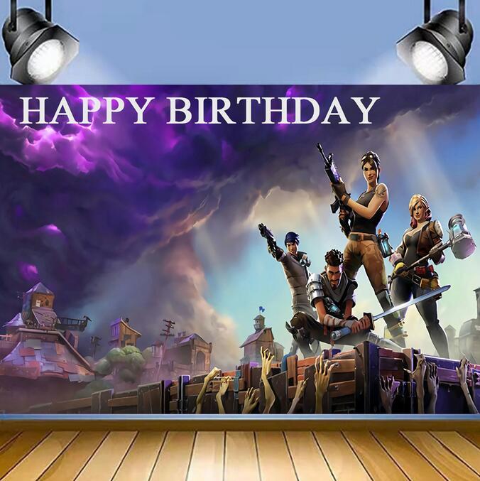 Fortnite Backdrop Video Game Background for Boy Birthday Banner Party Decorations Photography