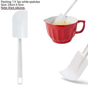 Believe White Large Size Silicone Kitchen Utensils Set: Rubber Spatula Heat ResistantSilicone Scraper for BakingSilicone Spatula for BakingRubber Scraper for CookingMixers for BakingCake Spatula for PancakeRaspa for BakeryScrappers for Baking