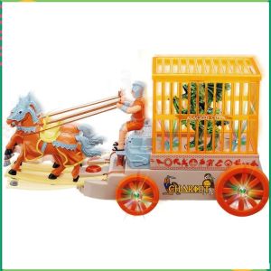 xe ngựa chở quái thú có đèn nhạc chạy nhấp nhô như thật F3778