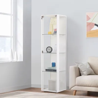 Koncept Furniture ตู้โชว์กระจกใส รุ่น Bebby ขนาด 40 ซม. สีไม้อ่อน (40x40x162.5 ซม.)