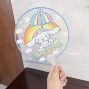 Sanrio Kawaii Pochacco Fan My Melody Kuromi Cinnamoroll Cartoon Student Summer Outdoor Portable Transparent Handheld Daily Hand Fan Gift