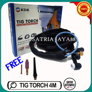 TIG Torch  WP7V / Stang Tang Las Argon Pencet Putar  WP7V KDK-Weld 4 Meter Argon
