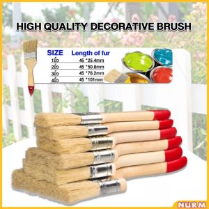 Nurm Paint Brush Bristles High Quality Decorative brush Wooden Bristle Hair Oil Acrylic