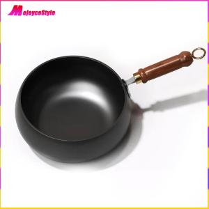 【HOT】กระทะทอดรูปร่างท้องป้องกัน Scald จับประทานอาหารไม่ติดหม้อทอดแบนมัลติฟังก์ชั่น 9.4 นิ้วสำหรับการเหนี่ยวนำเตาแก๊ส