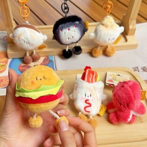 XINSU38 Sausage Plush Food Pendant Drawing Feet Street Food Hamburg Key Chain Sweet Backpack Charms Plush Doll Toy Children