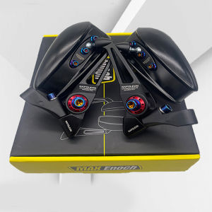 High Quality Foldable Rotatable Adjustable Wide View Motorcycle Rear Mirror red gold screws Decorative Mirror Universial 8mm 10mm Motorcycle Mirror Scooter E-Bike Rearview Mirrors 2Pcs