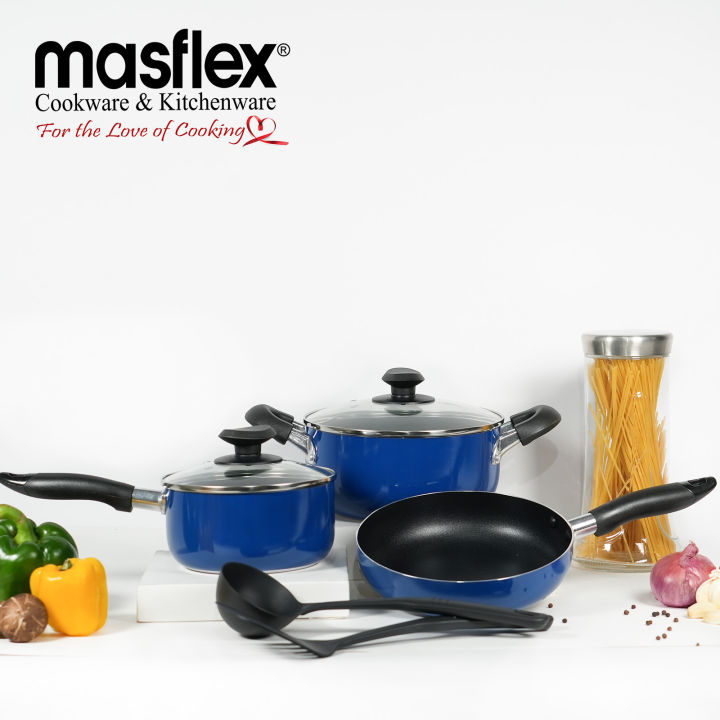 Masflex Aluminum NonStick Classic 7 piece Cookware Set (Induction ReadySuitable for all