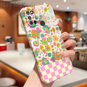 Hontinga All-inclusive Film Casing For Realme C20 C35 C11 2021 C17 C2 C20A C21Y C25Y Case Korean film Phone Case INS Cartoon Flowers Back Casing lens Protector Design Hard Cases Shockproof Shell Full Cover Casing For Girls