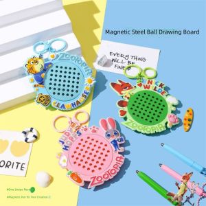 NEEUJ ทำเอง พวงกุญแจกระดานวาดภาพ Zoo-topia ของเล่นผ่อนคลาย ซิตี้สวนสัตว์ จี้ของเล่นวาดรูป แขวนกระเป๋า ของตกแต่งกระเป๋า จูดี้ นิค พวงกุญแจ ทางการศึกษา