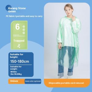 Áo mưa thẻ dùng một lần di động ourunzhe kéo dài người lớn dày du lịch không thấm nước một mảnh Poncho trẻ em