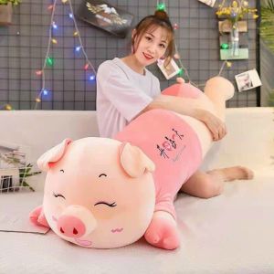 Gấu bông heo ngủ mặc áo Hồng siêu khổng lồ siêu mềm mịn siêu kute