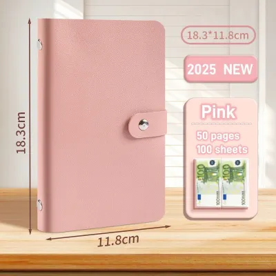 Wallet With Password Lock 2026 New Models Cash Storage Organizer 100-days Challenge Large Capacity Portable Savings Organizer Waterproof Transparent Inner Pages Money Protective Cover Ipon Challange Booklet Banknotes Ticket Management For Men Women