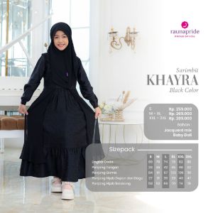 Raunapride Sarimbit Keluarga Terbaru / Khayra -Hitam / Fashion Muslim Lebaran 2024