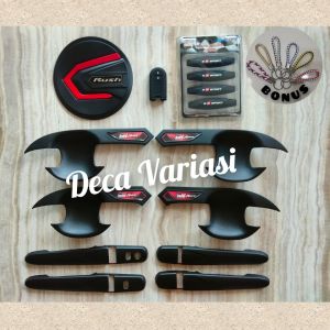 Paket Outer Cover Handle Tank Cover Door Guard GR SPORT Silikon All New Rush 2018-2023 Hitam Activo