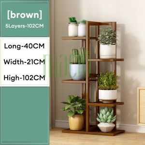 LACCOHUG Bamboo Plant Rak Plant Stand 5/6/7 Layers Brown/White Multilayer Outdoor Rak Pasu Bunga Rak Pokok Flower Rack